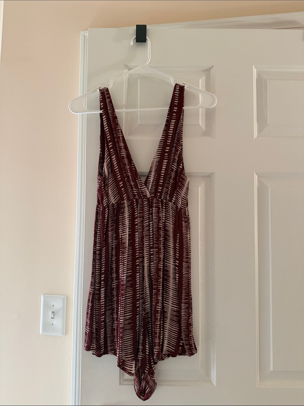 wild fable Burgundy Patterned V‑Neck Romper